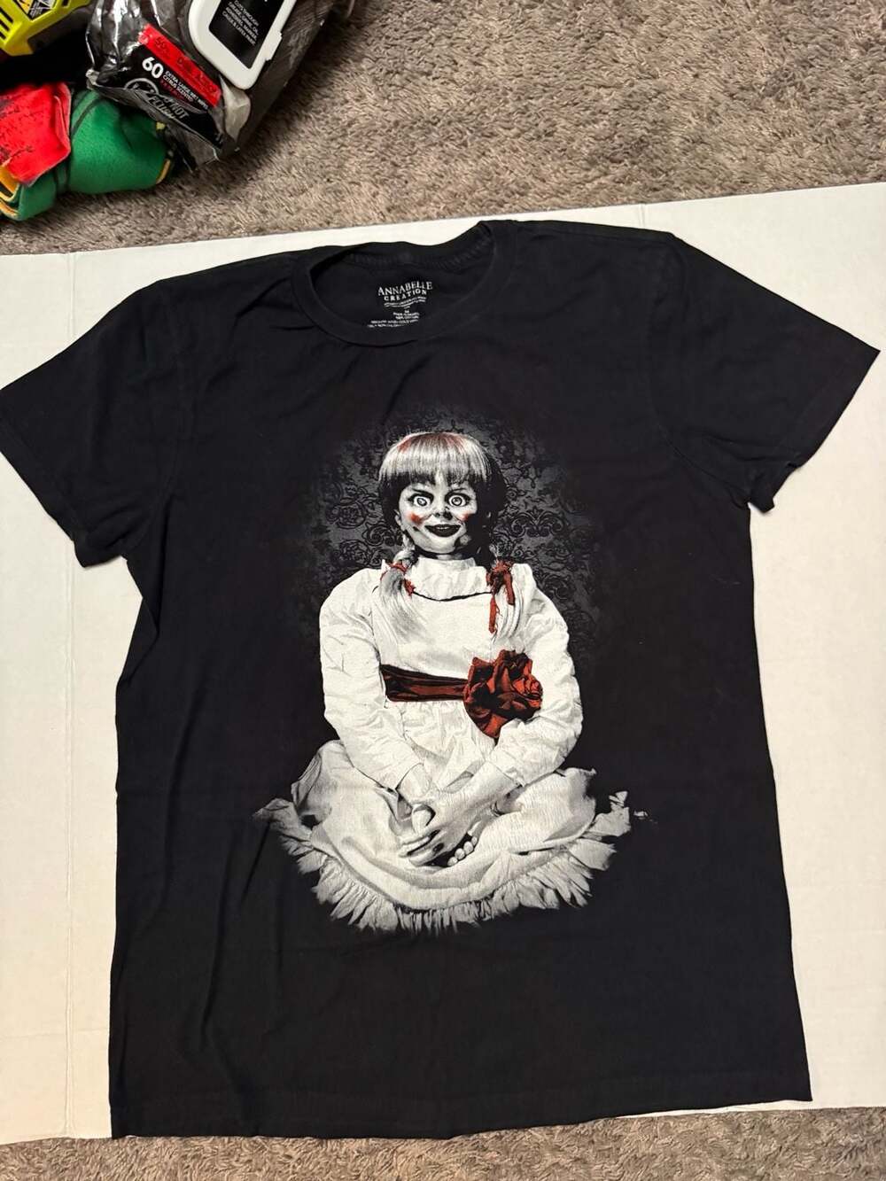 Annabelle Creation Horror Movie Graphic Print Black T-Shirt
